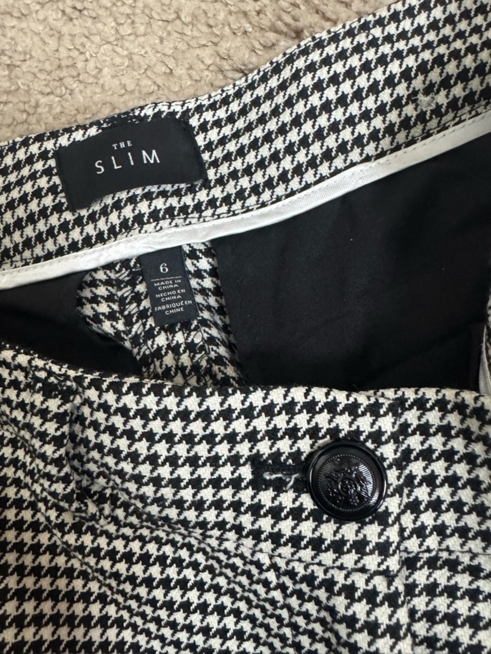NWOT White House Black Market Houndstooth Slim Pants | Size 6 | Black & White - Picture 5 of 7